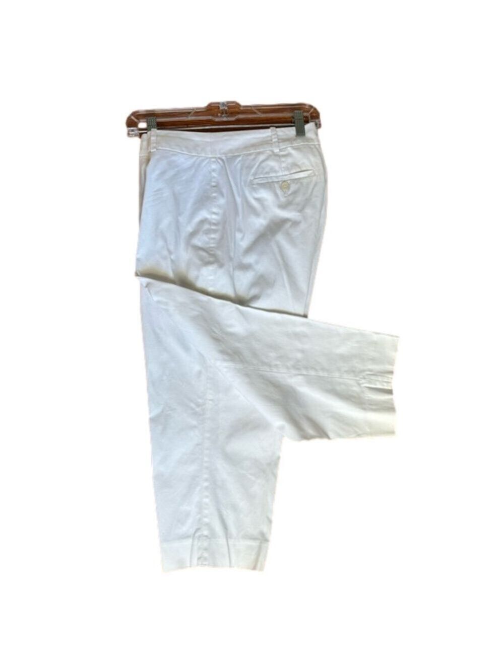 90s TALBOTS COTTON BLEND TAILORED NAUTICAL CROPPED CAPRI PANT FLAT FRONT SZ 14P